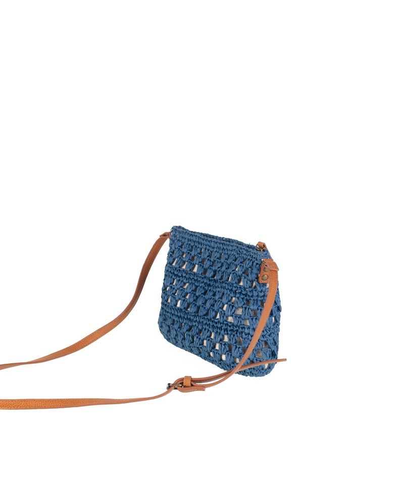 BOLSO BANDOLERA RAFIA AZUL Bmdstyle