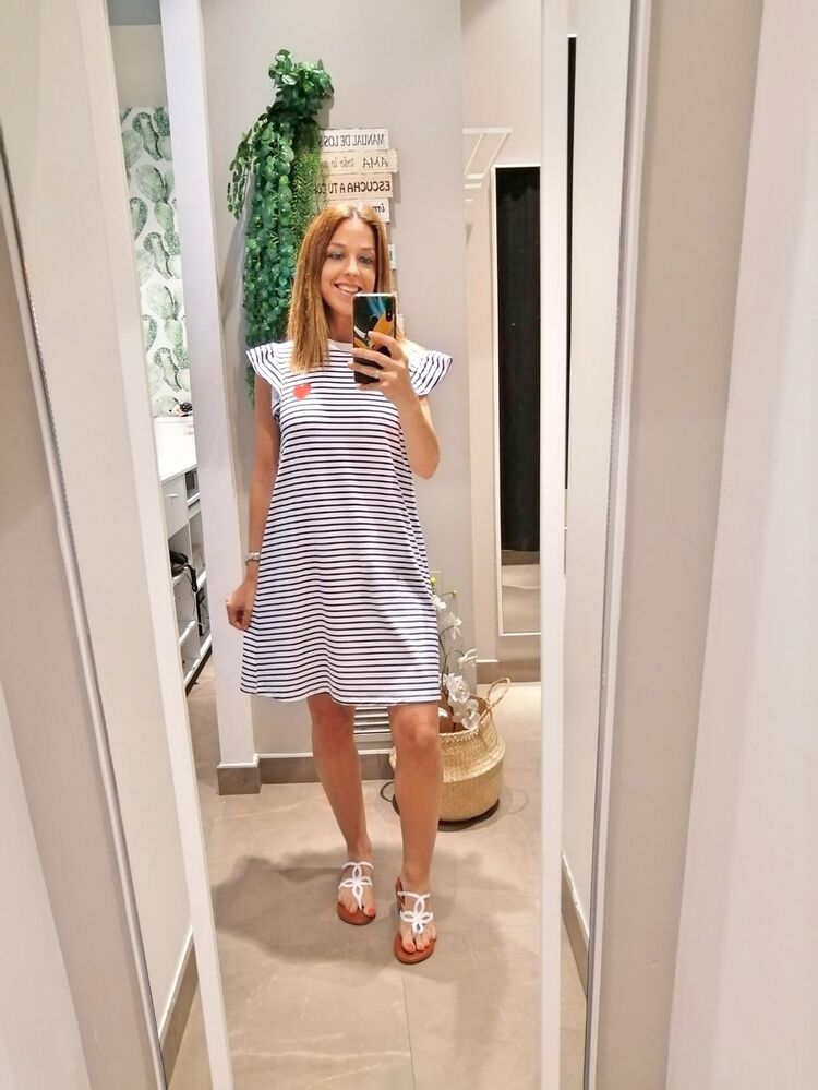 Vestido rayado 2025 corto